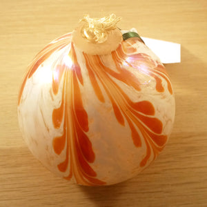 Round Orange Swirl Glass Oil Lamp