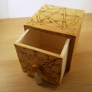Wood Burned Pentacle Box