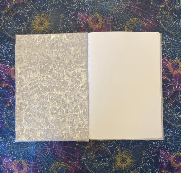 Cornered White Leather Handbound Book