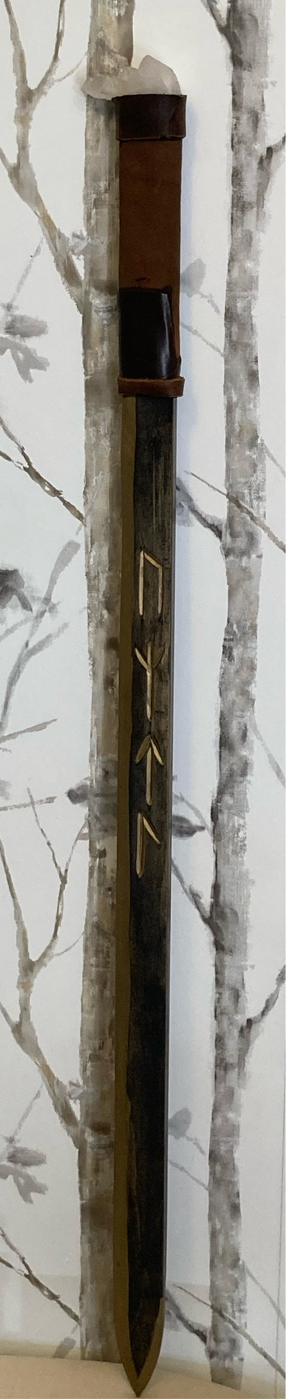 Golden Edge Carved Rune Blade
