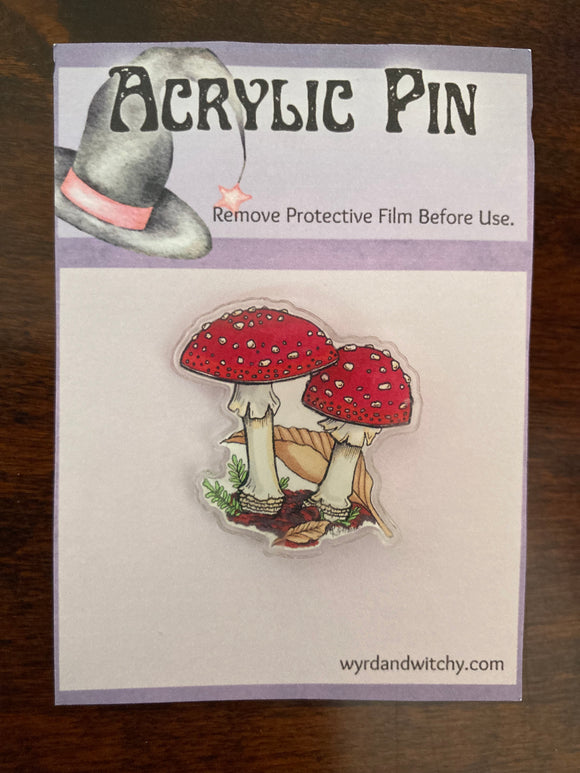 Fly Amanita Mushroom Pin